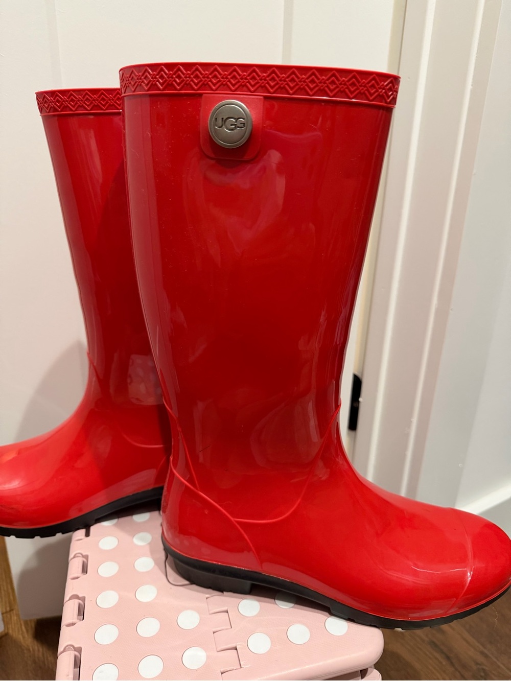 UGG Women's Red Gloss Tall Rain Boots